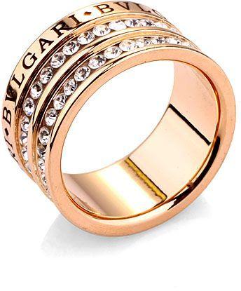 Bvlgari Jewelry Logo - BVLGARI Austrian crystal 18k Gold Plated ring for women. | Souq - UAE