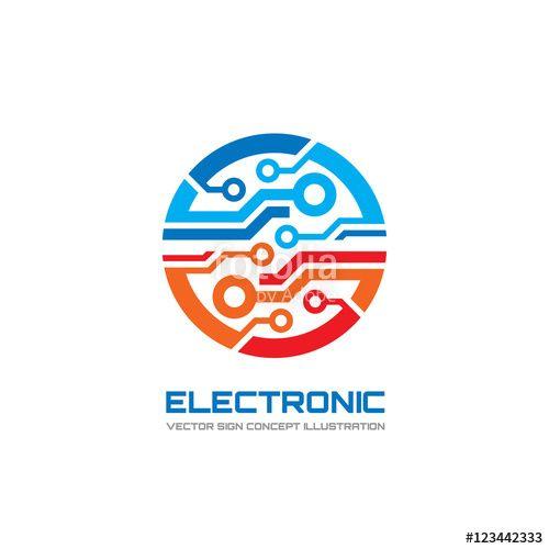 Chip Logo - Modern electronic technology logo concept illustration