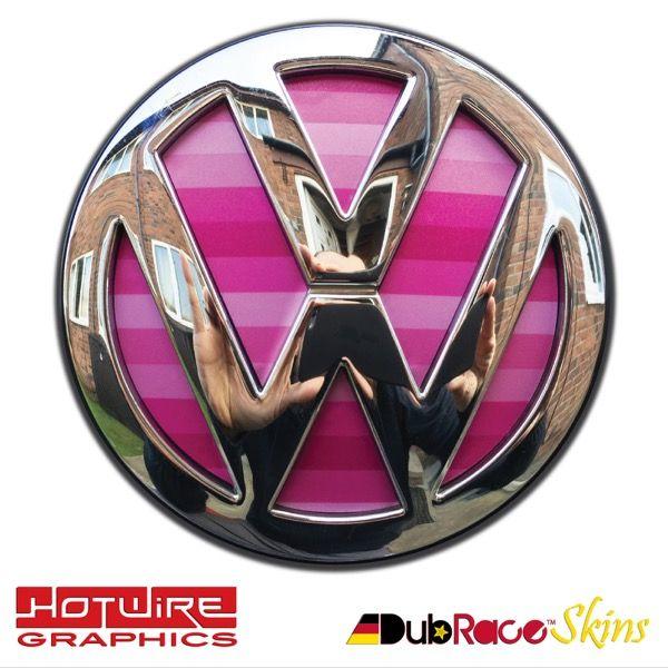 Pink VW Logo - VW GOLF MK7 Pink Tonal Stripes - FRONT Badge Inserts. POLO GTI VII ...