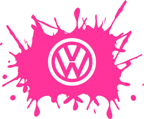 Pink VW Logo - VW SPLAT Funny Car/Window JDM VW VAG EURO Vinyl Decal Sticker | eBay
