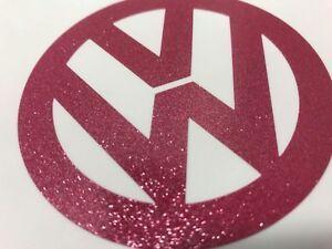 Pink VW Logo - Vw Logo Style In Glitter Pink 110mm X1 | eBay