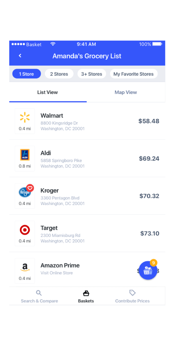 Google Shopping App Logo - Basket. Smart Grocery Shopping List App. Compare Grocery Prices