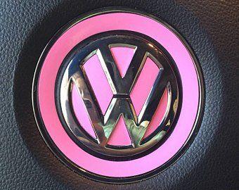 Pink VW Logo - VW Emblem Badge Decal Sticker Inserts For Hood AND Trunk In