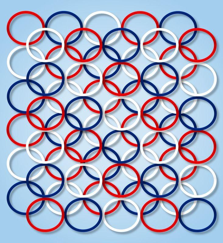 Red White and Blue Circular Logo - Background, 3D, Red, White, Blue, Circles, Geometric