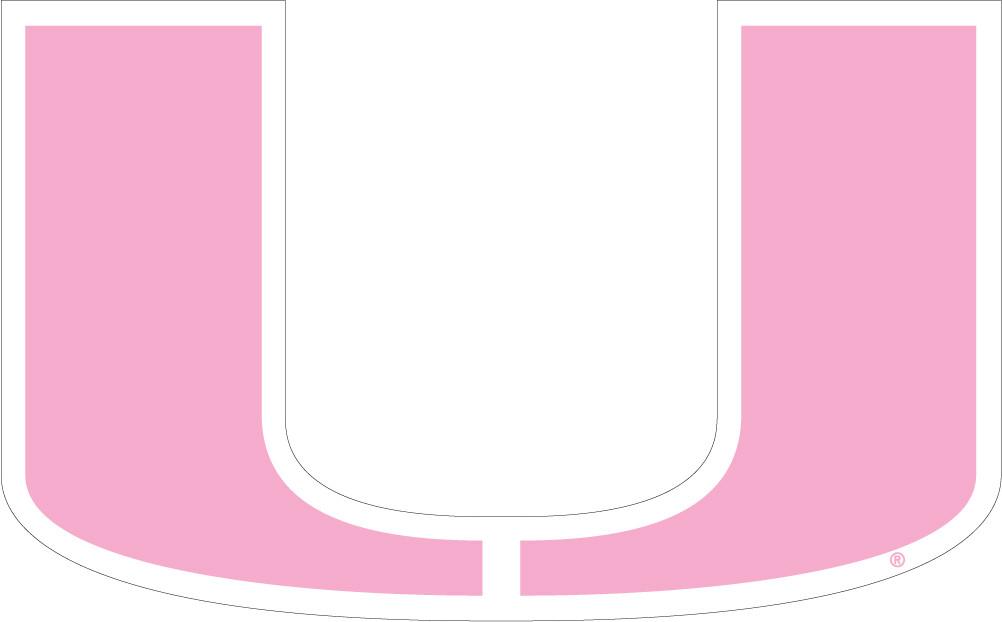 UMiami Logo - Miami Hurricanes Pink U Logo Decal
