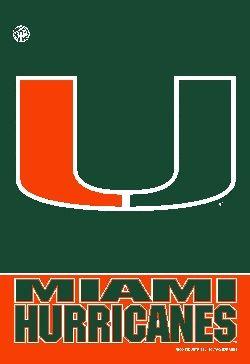 UMiami Logo - Miami Hurricanes U Logo UM Team Color Vertical Banner Flag 28x40