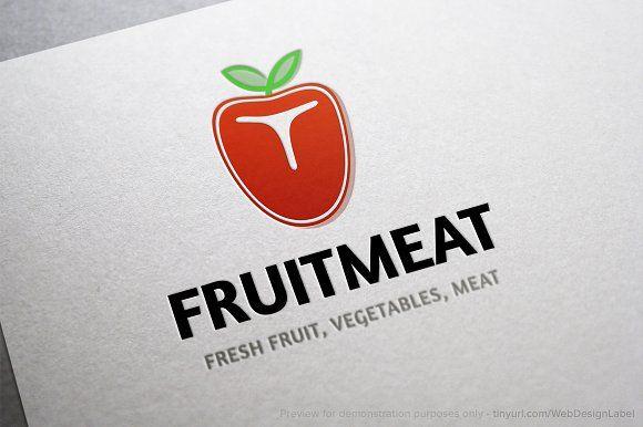 Meat Logo - Fruit Meat Logo Logo Templates Creative Market
