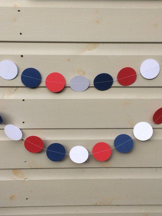Red White and Blue Circular Logo - Red White and Blue Circle Garland Decorations Party