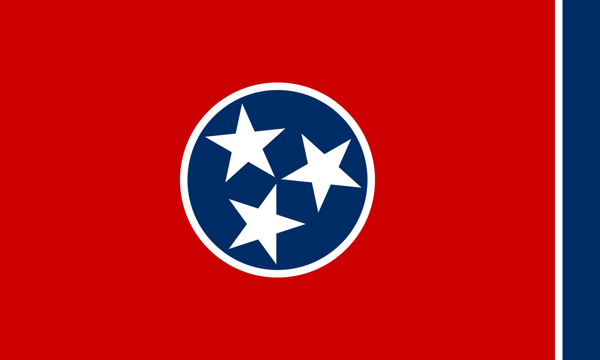 Red White and Blue Circular Logo - Flag of Tennessee
