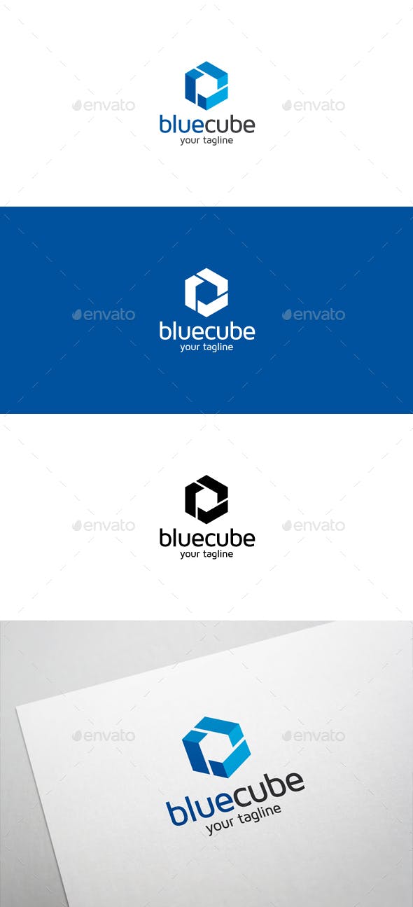 Blue Cube Logo - Blue Cube Logo by flatos | GraphicRiver