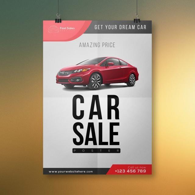 Simple Red Car Logo - Simple Red Car Sale Poster Template for Free Download on Pngtree
