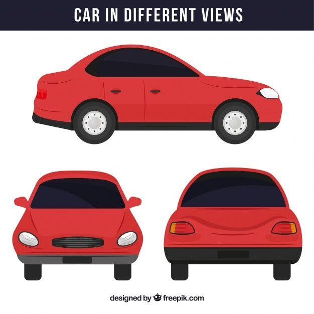 Simple Red Car Logo - Simple red car in different views Vector