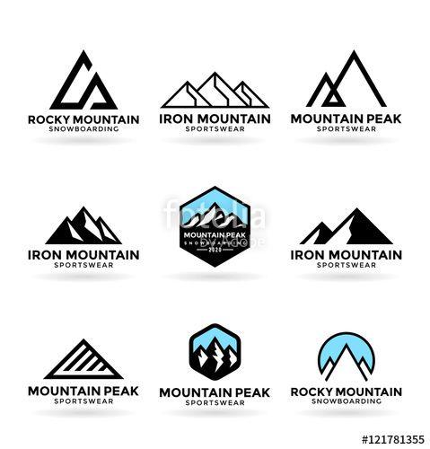 Graphic Mountain Logo - Mountains. Logo design elements (9)