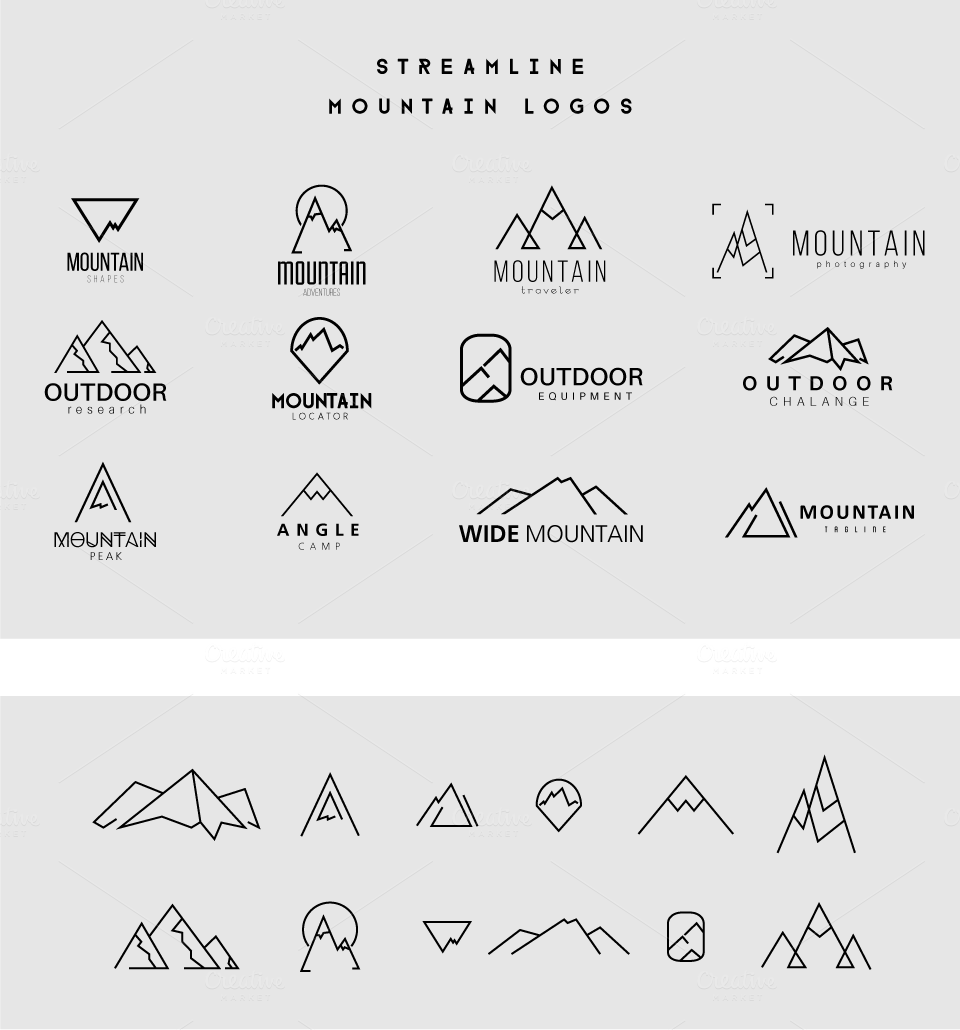 AA Mountain Logo - Streamline Mountain Logos .Ai. art. Mountain logos