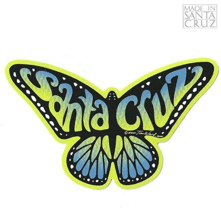 Santa Cruz Butterfly Logo - Tim Ward Santa Cruz Butterfly Sticker Aqua - Pacifc Wave Surf Shop