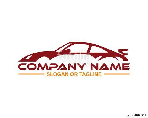Simple Red Car Logo - Car logo in clean and simple line graphic designed based on vector ...