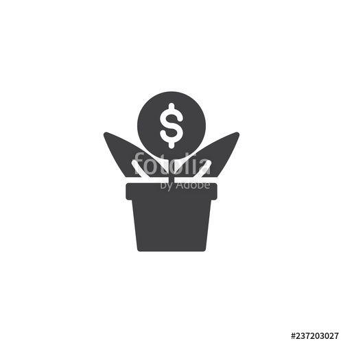 Dollar Flower Logo - Money flower vector icon. filled flat sign for mobile concept