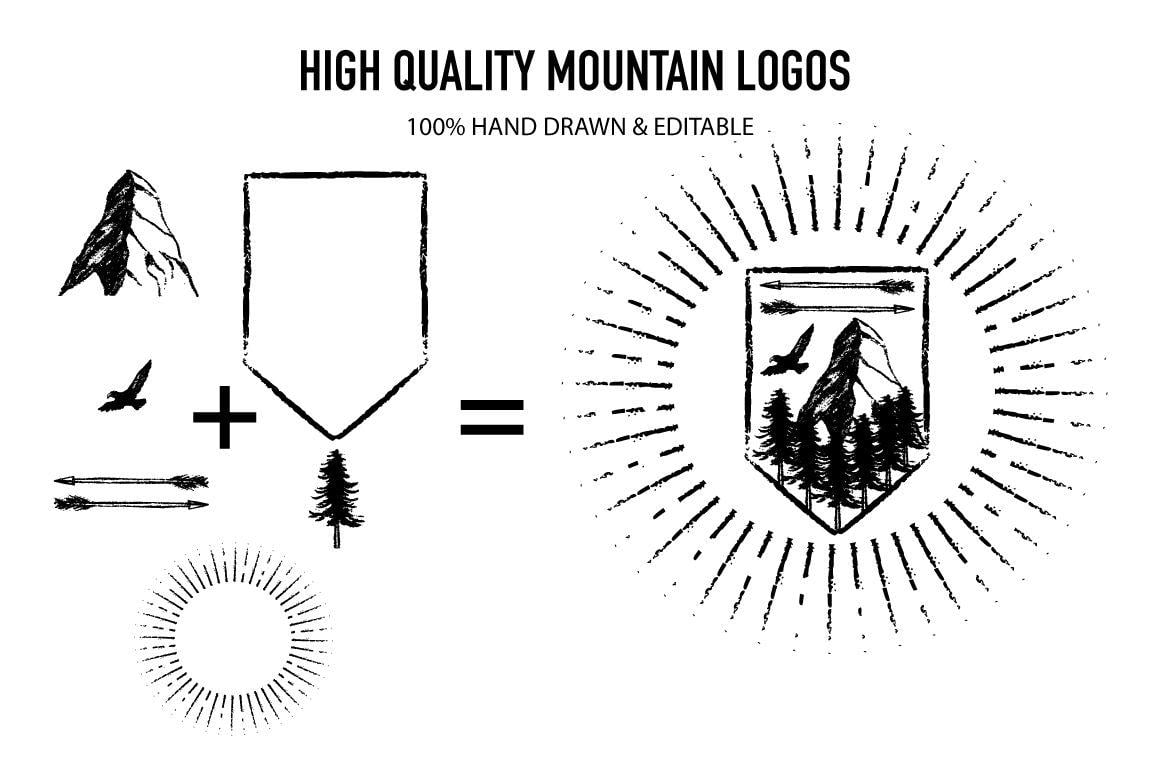AA Mountain Logo - Logo creator Kit| Mountain Adventure
