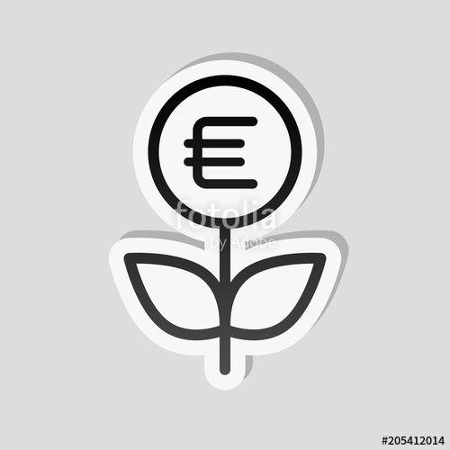 Dollar Flower Logo - Money flower with dollar. Money tree. Linear icon with thin outl
