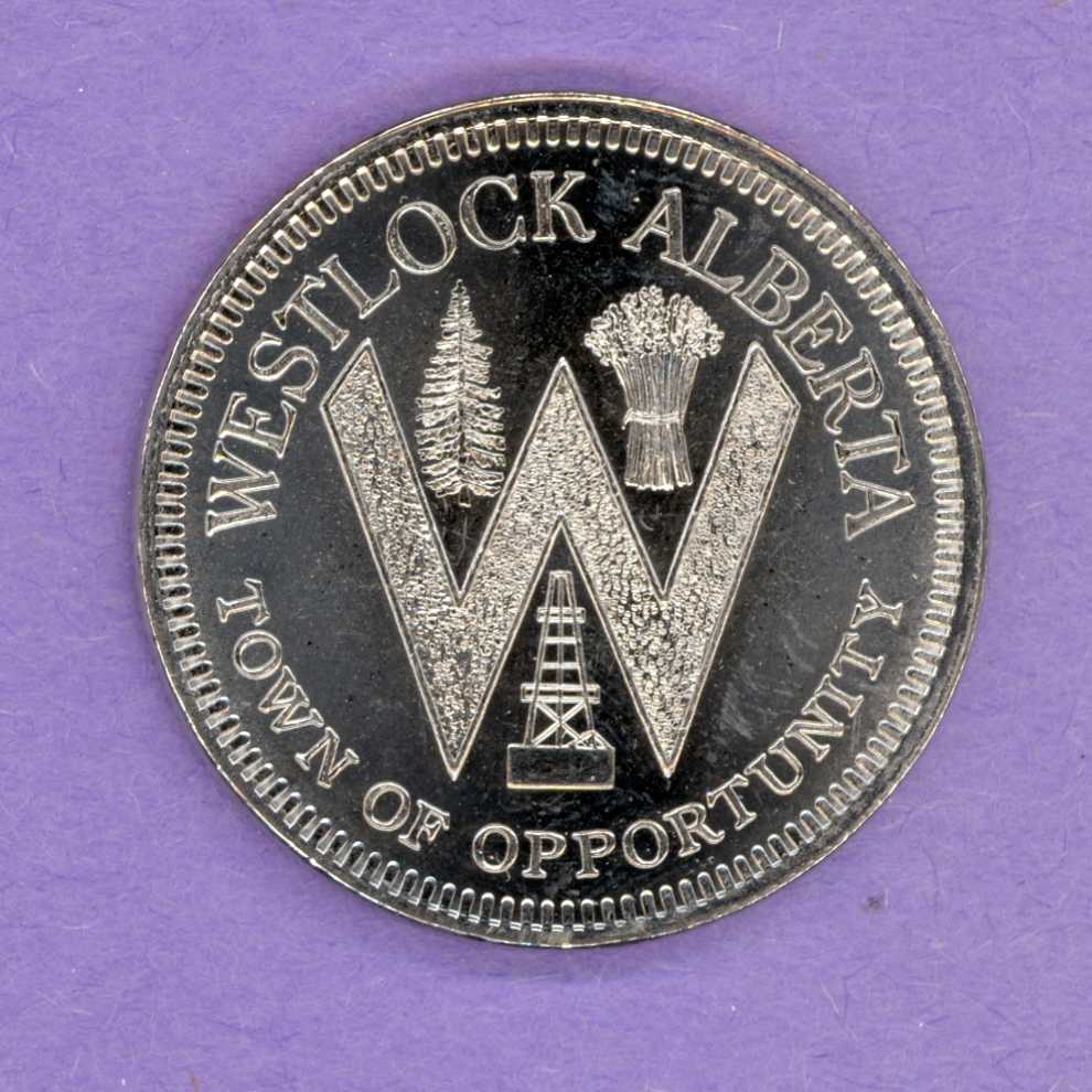 Dollar Flower Logo - Westlock, Alberta Trade Dollar [1982 westlock] - $2.00