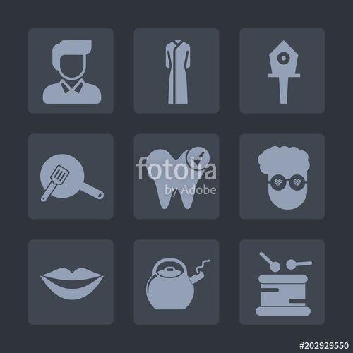 White Bird Dental Logo - Premium set of fill icons. Such as clothes, dress, male, health ...