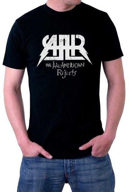 Grunge Band Logo - The All American Rejects Music Band Logo Grunge Style Men's T Shirt ...