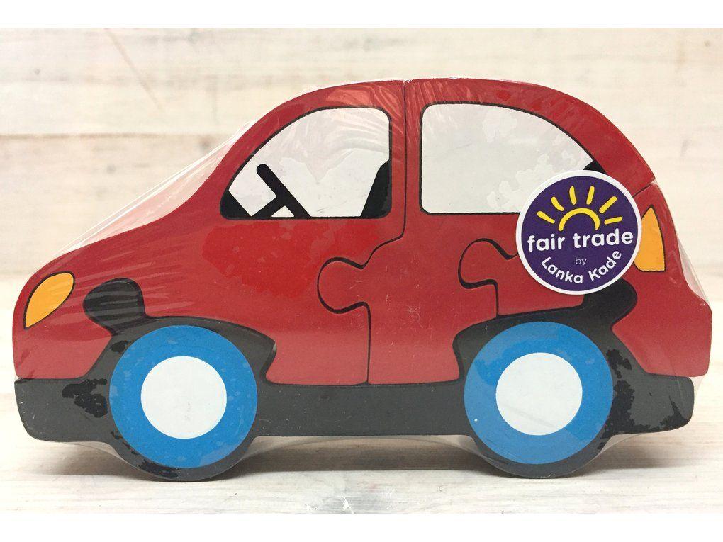 Simple Red Car Logo - fair trade lanka kade wooden puzzle- red car Daisy fair