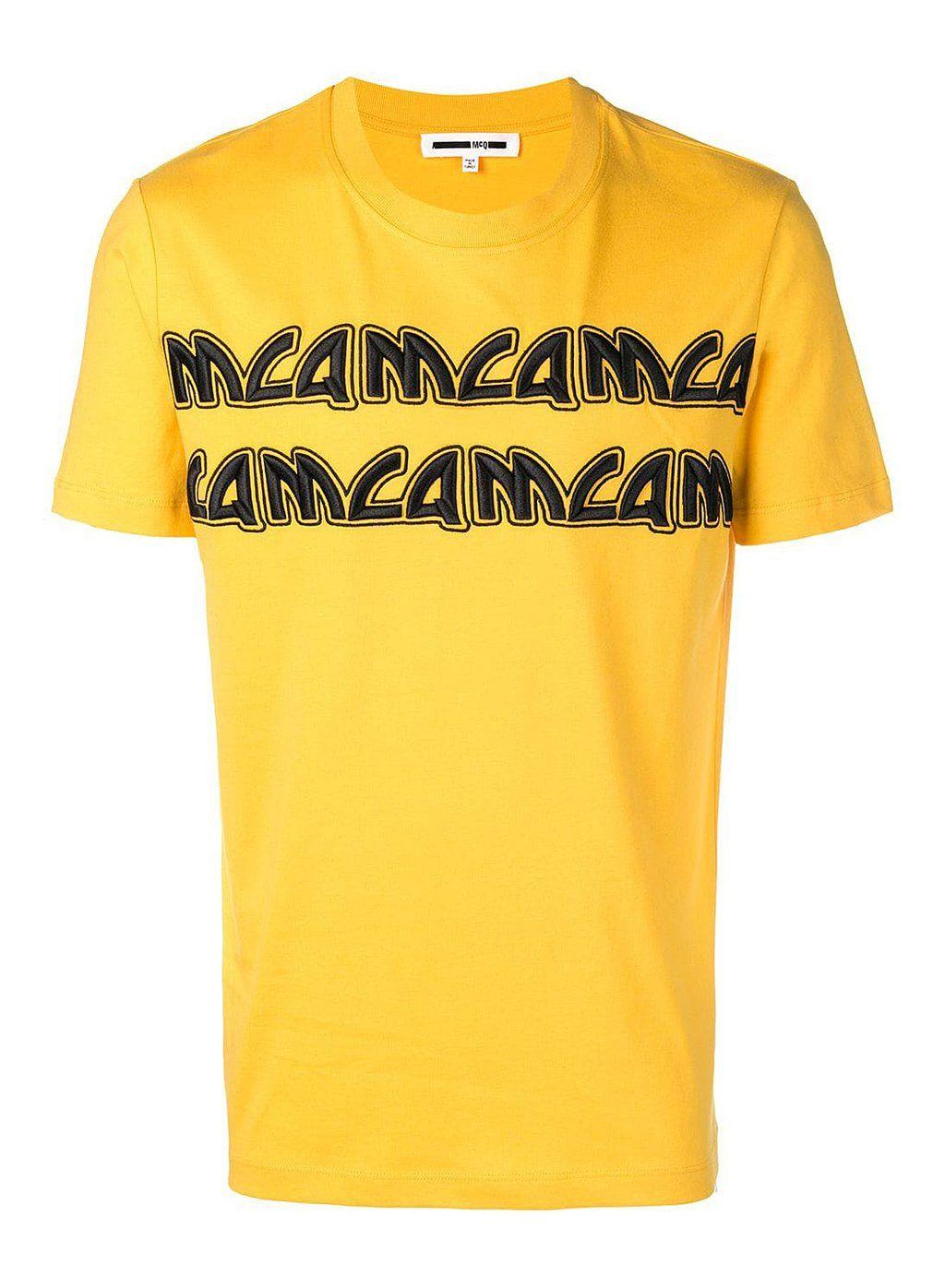Chrome Yellow Logo - McQ by Alexander McQueen Embroidered Chest Logo Tee Yellow
