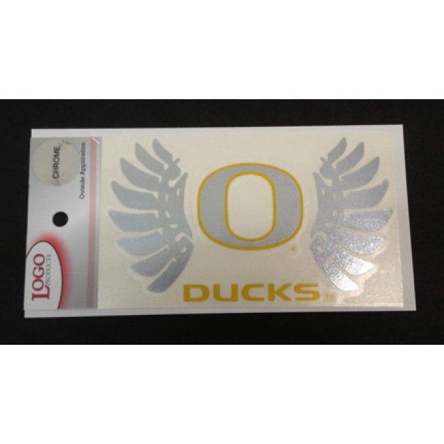 Chrome Yellow Logo - University of Oregon - Sticker - Chrome / Yellow O w/ Wings ...