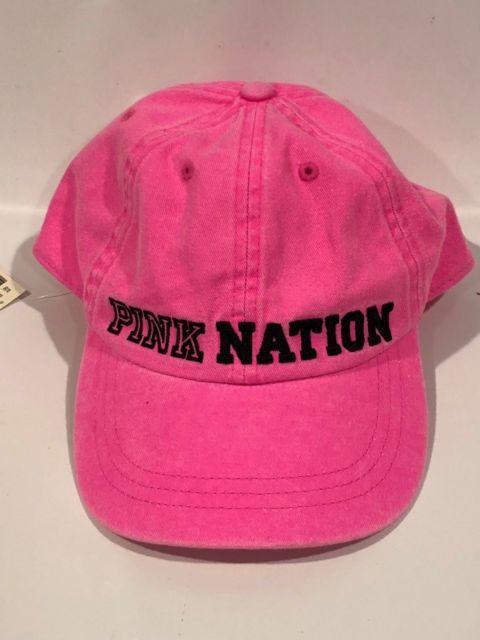 Pink Nation Logo - Victoria's Secret Pink Nation Washed Baseball Cap Hot Neon Hat Black ...