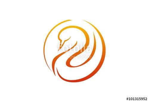 Swan in Circle Logo - Swan Circle Logo Vector