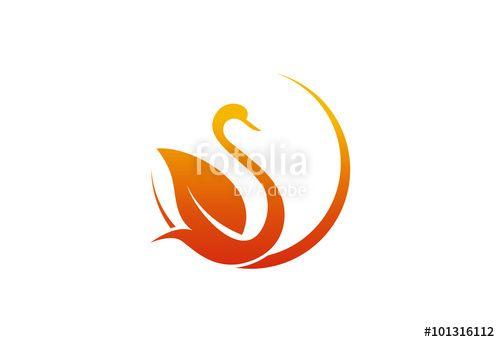Swan in Circle Logo - Circle Leaf Swan Logo Vector Stock Image And Royalty Free Vector