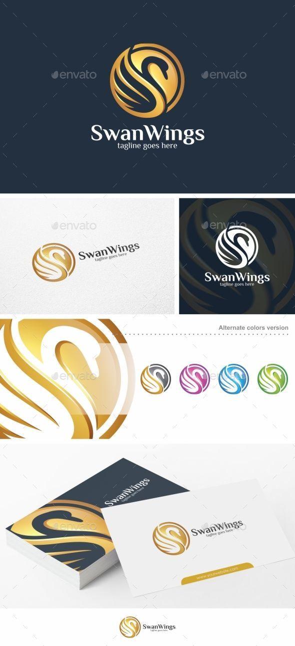 Swan in Circle Logo - Logos & Branding Hub. Logo templates, Wings
