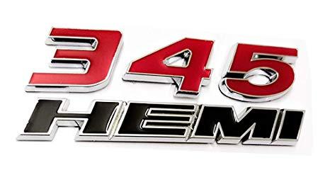 Simple Red Car Logo - 1x 345 HEMI 345HEMI Emblem Badge ABS Decal 3D Logo