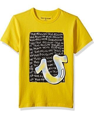 Yellow N Logo - Shopping Special: True Religion Boys' Little Logo Tee Shirt, Yellow, 4