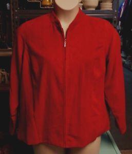 Studio Works Clothing Logo - Brand New Studio Works Women's Size 16W Suede Feel Red Zip Up Jacket ...