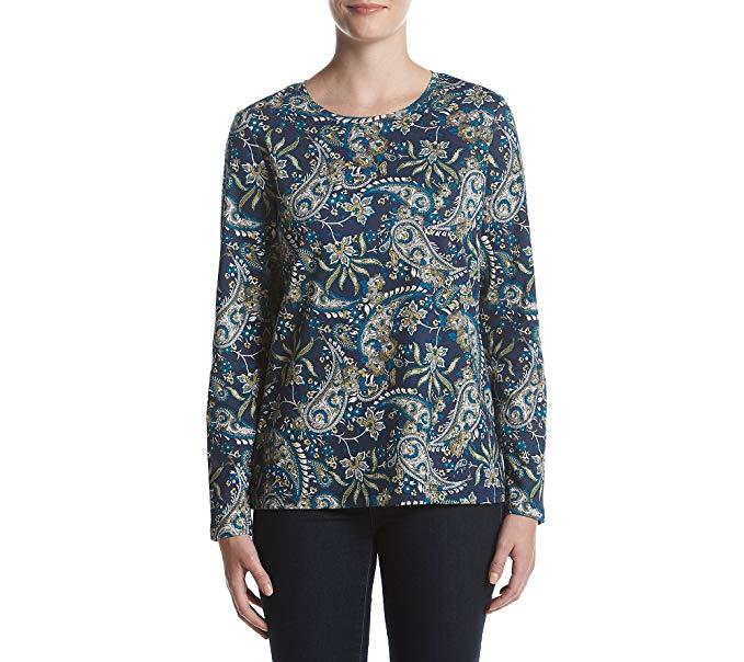 Studio Works Clothing Logo - Studio Works Printed Knit Top Blue Paisley Small at Amazon Women's ...