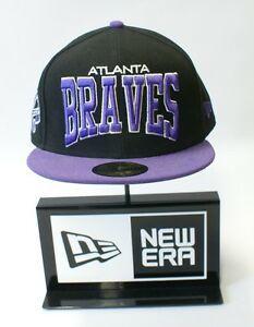 New Era Cap Logo - New Era 59FIFTY MLB Atlanta Braves Purple Logo Black Baseball Hat ...