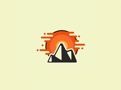 Orange Sun Behind Mountain Logo - Retro Mountain Logo by Stephen Doulas | Dribbble | Dribbble