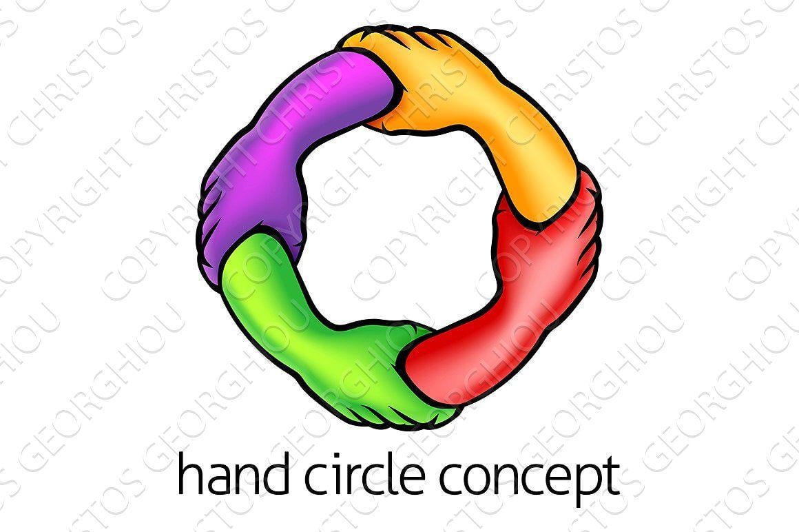 Hands Circle Logo - Hands Circle Concept Illustrations Creative Market