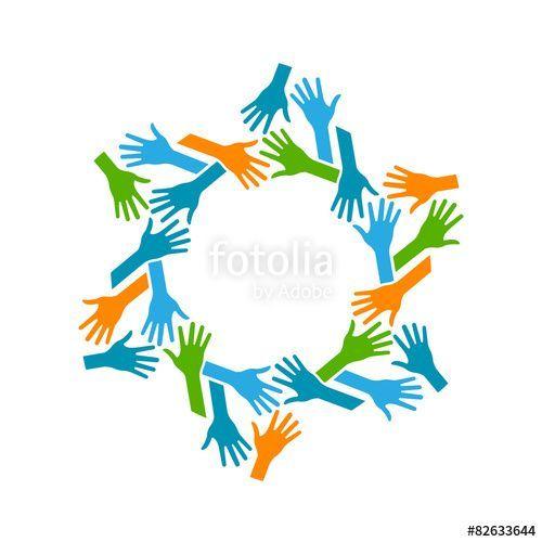Hands Circle Logo - Hands Circle. Concept of teamwork and Community logo. Hands logo