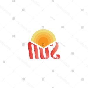 Orange Sun Behind Mountain Logo - Stock Illustration Sun Mountain Logo Template Simple Sunrise Design