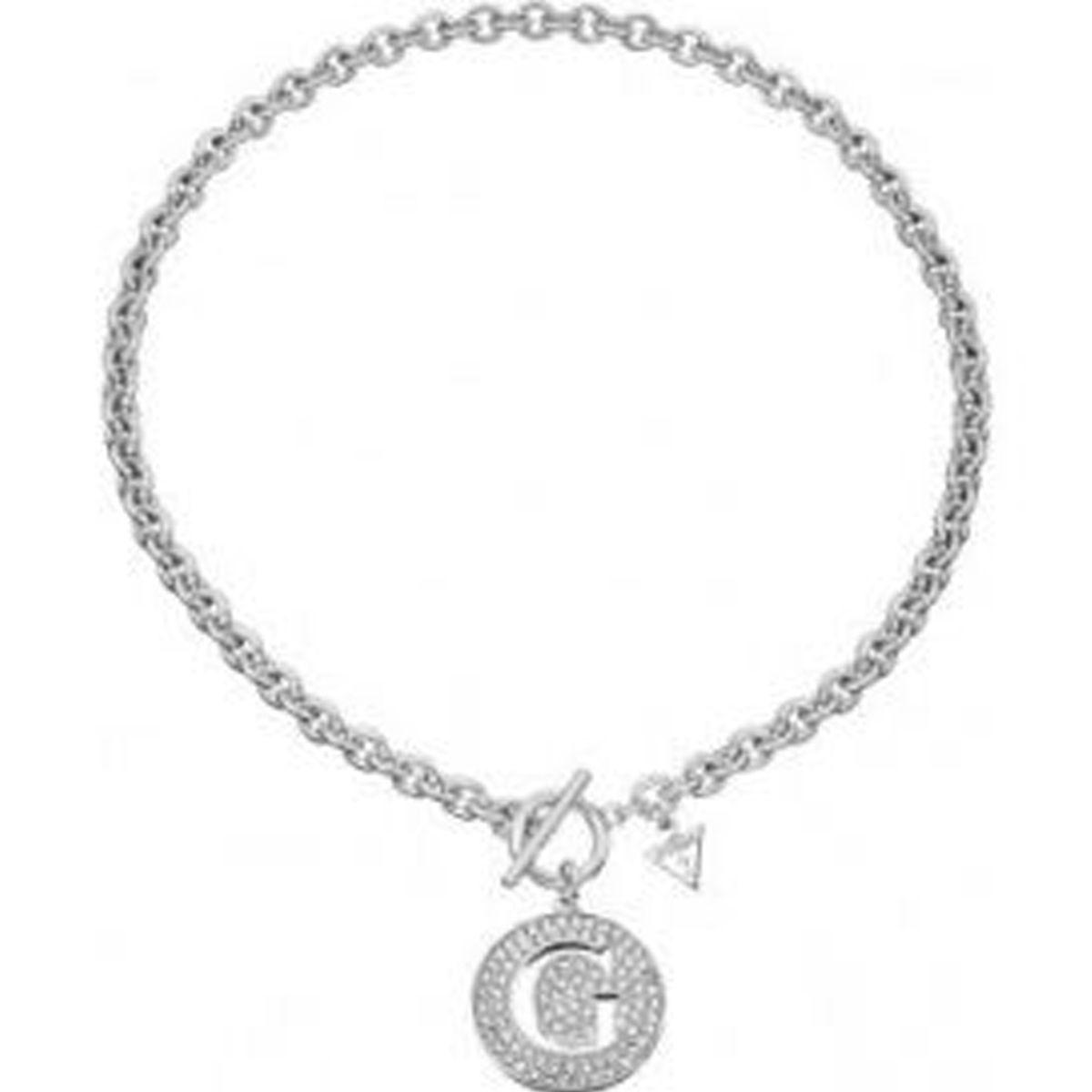 Guess G Logo - Ysora, Guess G Girl necklace in silvery metal with G logo