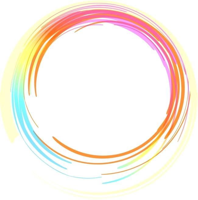 Hands Circle Logo - Colorful Circle Hand Painted Watercolor Image And Logo Vector