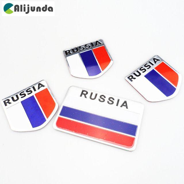 Russian Car Logo - Cars Russia car sticker 3D flag logo, Russian flag sticker on car