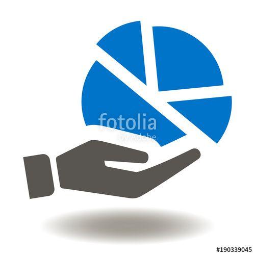 Hands Circle Logo - Hand Pie Chart Icon Vector. Hands give circle diagram illustration ...