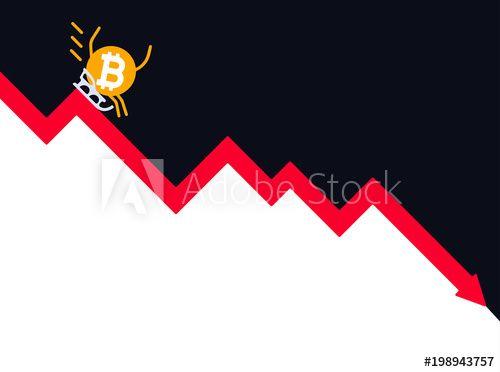 White Mountain Red Background Logo - The falling of Bitcoin vector illustration. Crypto currency Bitcoin ...