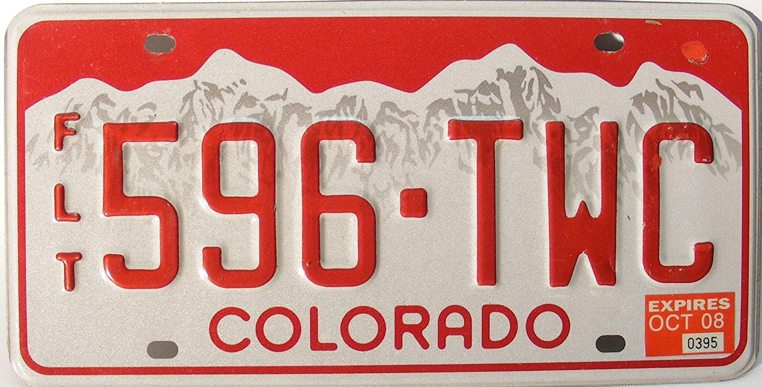 White Mountain Red Background Logo - Amazon.com: Colorado License Plate with Red numbers on White ...