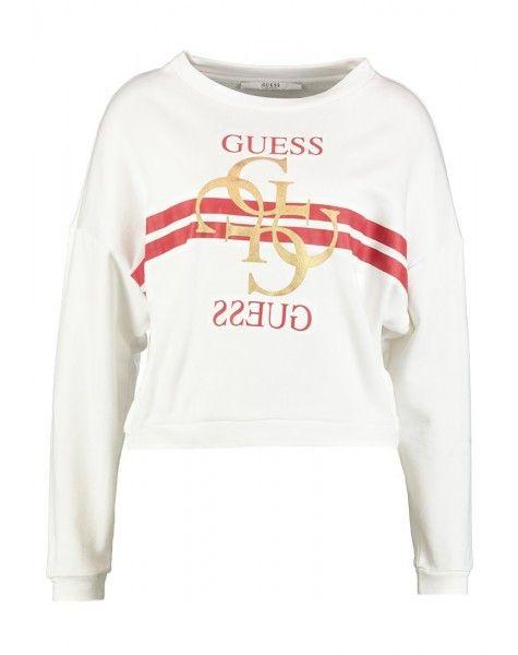 Guess G Logo - Guess White G Logo Sweatshirt | Women's Clothing | Harrison Fashion ...