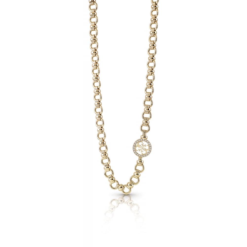Guess G Logo - Guess Gold Plated Pave Four-G Logo Chain Necklace UBN85074 ...